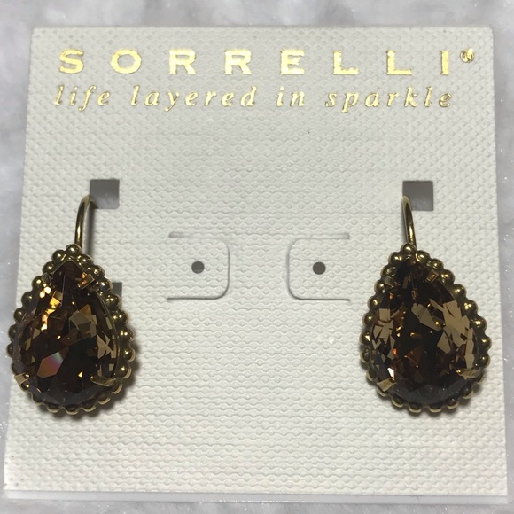 NWT SORRELLI pear cut drop neutral territory tan - Picture 2 of 7